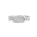 .925 Sterling Silver 1/5 Cttw Diamond ID and Cuban Link Band Ring (I-J Color, I2-I3 Clarity) - Ring Size 6-5