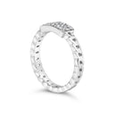 .925 Sterling Silver 1/5 Cttw Diamond ID and Cuban Link Band Ring (I-J Color, I2-I3 Clarity) - Ring Size 6-8