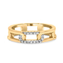 10K Yellow Gold Diamond Accent Paperclip Band Ring (I-J Color, I2-I3 Clarity) - Size 7-1