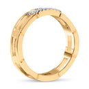 10K Yellow Gold Diamond Accent Paperclip Band Ring (I-J Color, I2-I3 Clarity) - Size 7-4