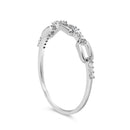 .925 Sterling Silver Diamond Accent Paperclip Band Ring (I-J Color, I2-I3 Clarity) - Ring Size 6-9
