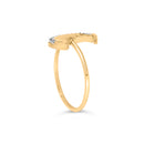 10K Yellow Gold 1/10 Cttw Diamond Crescent Moon Ring (I-J Color, I1-I2 Clarity) - Ring Size 6-9