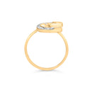 10K Yellow Gold 1/10 Cttw Diamond Crescent Moon Ring (I-J Color, I1-I2 Clarity) - Ring Size 6-10