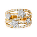 18K Yellow Gold Plated .925 Sterling Silver 3/4 Cttw Diamond Star and Galaxy Ring Band-1