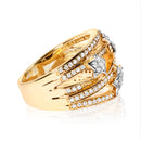 18K Yellow Gold Plated .925 Sterling Silver 3/4 Cttw Diamond Star and Galaxy Ring Band-2