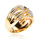 18K Yellow Gold Plated .925 Sterling Silver 3/4 Cttw Diamond Star and Galaxy Ring Band-4