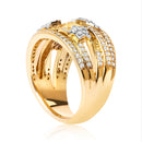 18K Yellow Gold Plated .925 Sterling Silver 3/4 Cttw Diamond Star and Galaxy Ring Band-5