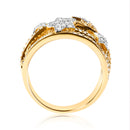 18K Yellow Gold Plated .925 Sterling Silver 3/4 Cttw Diamond Star and Galaxy Ring Band-6