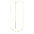 14k Yellow Gold Adjustable Wheat Chain 1.0mm-2