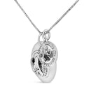 .925 Sterling Silver 1/5 Cttw White and Black Diamond Beagle Dog Medallion and Charm 18" Pendant Necklace (I-J Color, I2-I3 Clarity)-3