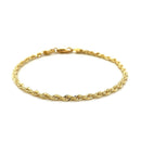 2.75mm 10k Yellow Gold Solid Diamond Cut Rope Bracelet-2
