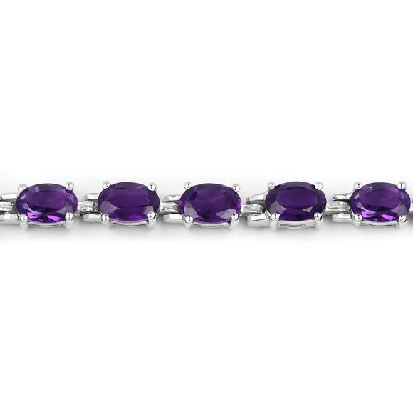 7.98 Carat Genuine Amethyst .925 Sterling Silver Bracelet