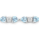 11.10 Carat Genuine Blue Topaz and White Diamond .925 Sterling Silver Bracelet-2