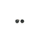 14k White Gold Stud Earrings with Black 5mm Faceted Cubic Zirconia-2