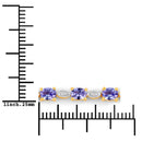 1.56 Carat Genuine Tanzanite and White Diamond .925 Sterling Silver Bracelet-3