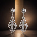 925 Sterling Silver 0.50 Carat Moissanite Earrings with White Gold Plating for Women-1