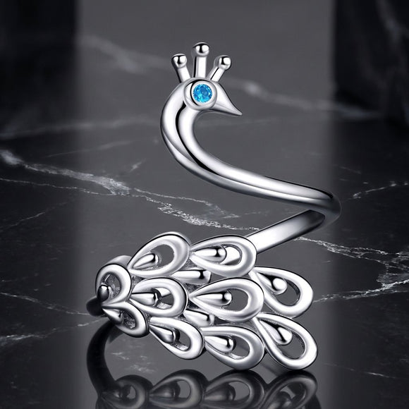 925 Sterling Silver Plated Platinum Pavé Setting CZ Ring for Women