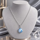 925 Sterling Silver Moissanite 6.5mm Diamond-like Pendant Necklace for Women-2