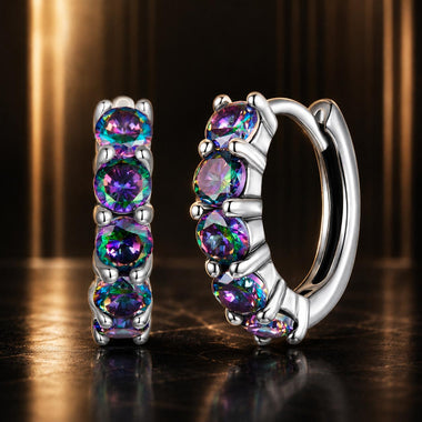 925 Sterling Silver Earrings with Pavé Setting CZ in Oxidized Finish for Women
