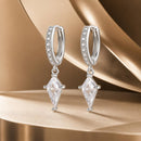 925 Sterling Silver White Gold Plated Earrings with CZ for Women-1