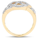 14K Yellow Gold Plated 0.21 Carat Genuine White Diamond .925 Sterling Silver Ring-2
