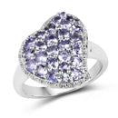 1.63 Carat Genuine Tanzanite .925 Sterling Silver Ring-1