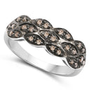 0.31 Carat Genuine Champagne Diamond .925 Sterling Silver Ring-2