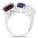 7.51 Carat Genuine Multi Stone .925 Sterling Silver Ring-2