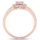 0.81 Carat Genuine Morganite and White Diamond 14K Rose Gold Ring-2