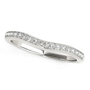 14k White Gold Curved Diamond Wedding Ring (1/4 cttw)-1