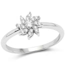 0.18 Carat Genuine White Diamond 14K White Gold Ring (E-F-G Color, SI Clarity)-5