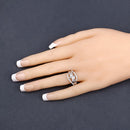 0.72 Carat Genuine White Diamond 14K White Gold Ring (E-F-G Color, VS-SI Clarity)-9