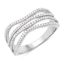 0.46 Carat Genuine White Diamond 14K White Gold Ring (F-G Color, SI Clarity)-5