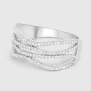 0.46 Carat Genuine White Diamond 14K White Gold Ring (F-G Color, SI Clarity)-11