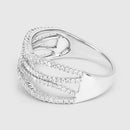 0.46 Carat Genuine White Diamond 14K White Gold Ring (F-G Color, SI Clarity)-12