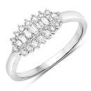 0.37 Carat Genuine White Diamond 14K White Gold Ring (E-F Color, VS-SI Clarity)-5