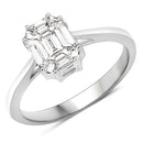 0.48 Carat Genuine White Diamond 18K White Gold Ring-4
