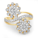 0.56 Carat Genuine White Diamond 14K Yellow Gold Ring (E-F Color, SI1-SI2 Clarity)-7