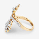 0.56 Carat Genuine White Diamond 14K Yellow Gold Ring (E-F Color, SI1-SI2 Clarity)-10