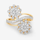 0.56 Carat Genuine White Diamond 14K Yellow Gold Ring (E-F Color, SI1-SI2 Clarity)-11