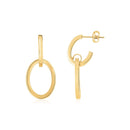 14K Yellow Gold Interlocking Drop Hoop Earrings-1