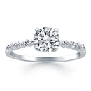 14k White Gold Diamond Engagement Ring with Shared Prong Diamond Accents-1