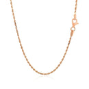 14k Rose Gold Solid Diamond Cut Rope Chain 1.5mm-3