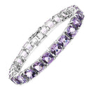 27.60 Carat Genuine Amethyst .925 Sterling Silver Bracelet-1