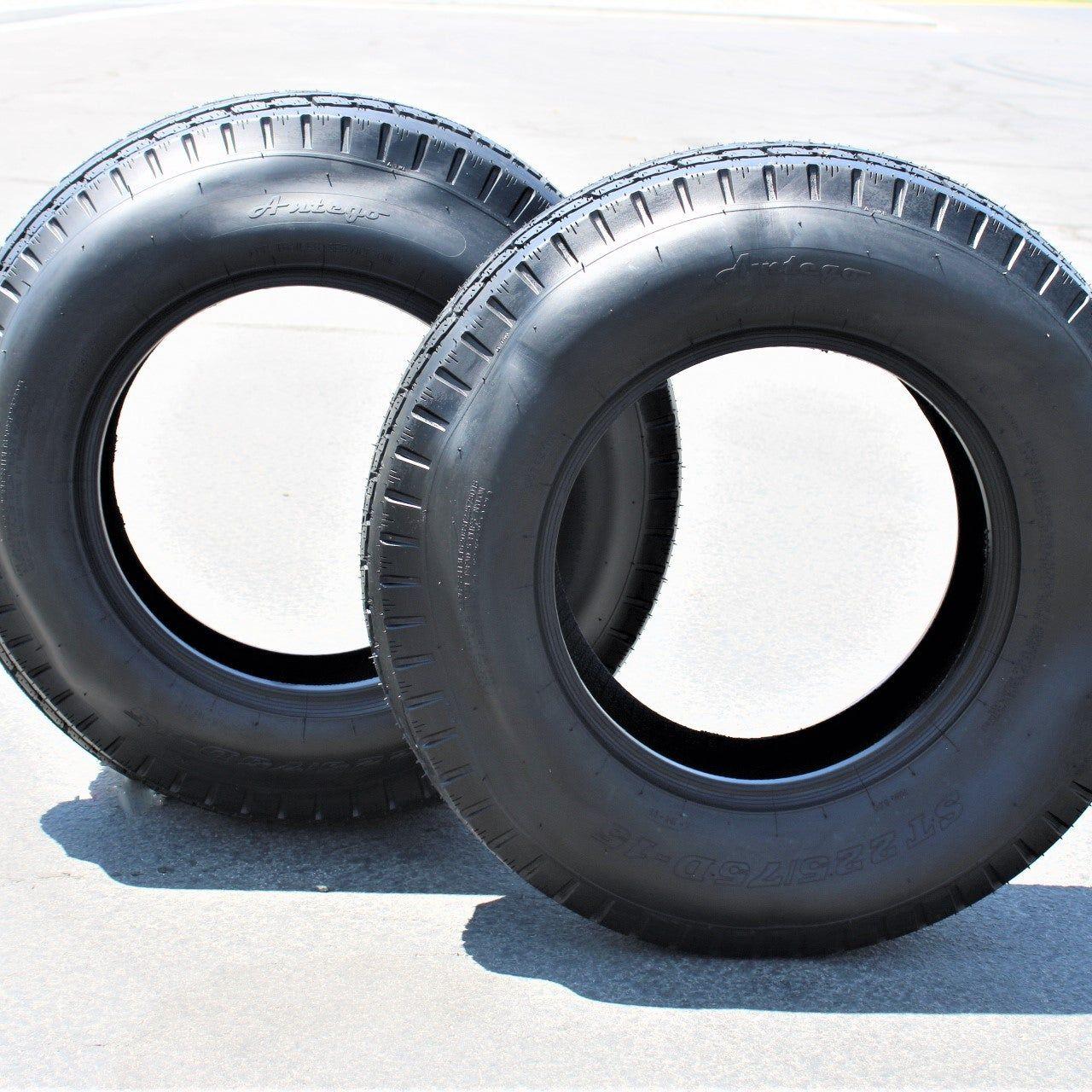 Antego ST225/75D15 Bias Trailer Tires, 8 Ply Load Range D by Antego Tire & Wheels (Set of 2) - 0