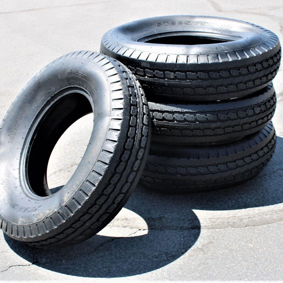 Antego ST225/75D15 Bias Trailer Tires, 8 Ply Load Range D by Antego Tire & Wheels (Set of 4)