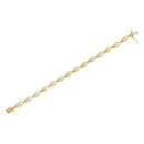 10K Yellow Gold Plated .925 Sterling Silver 1 cttw Prong Set Round-Cut Diamond Link Bracelet (J-K Color, I1-I2 Clarity) - 7.25"-6