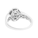 .925 Sterling Silver 1/3 Cttw Pave Set Round-Cut Diamond Braided Halo Cocktail Ring (I-J Color, I2-I3 Clarity) - Size 7-4