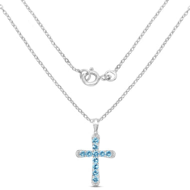 3.85 Carat Genuine Blue Topaz .925 Sterling Silver Pendant - 0