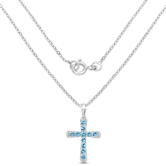 3.85 Carat Genuine Blue Topaz .925 Sterling Silver Pendant